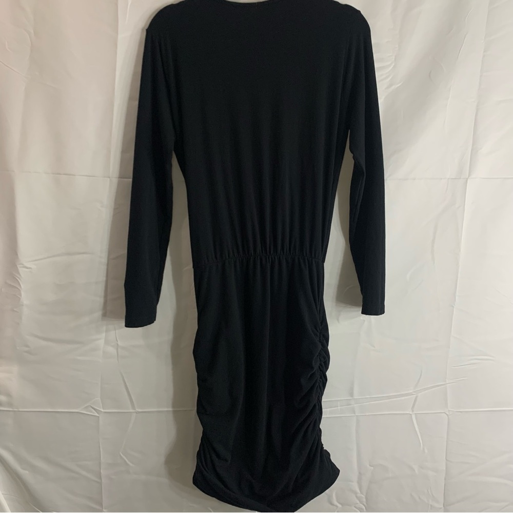 Sundry Black Ruched V Neck Long Sleeve Dress, size 3 - Picture 11 of 12